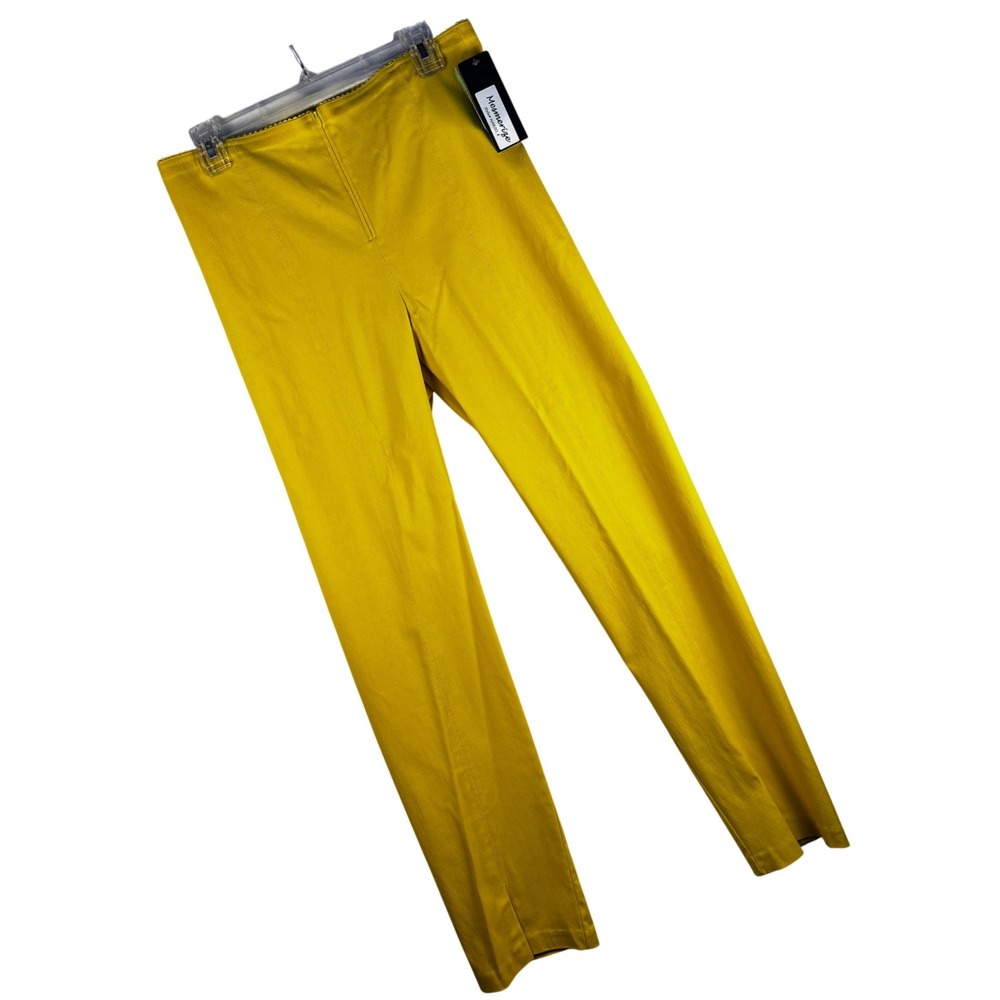Mesmerize Mariel 8 Mustard Yellow Slim Leg Bengaline Stretch Pants Womens 14 NWT